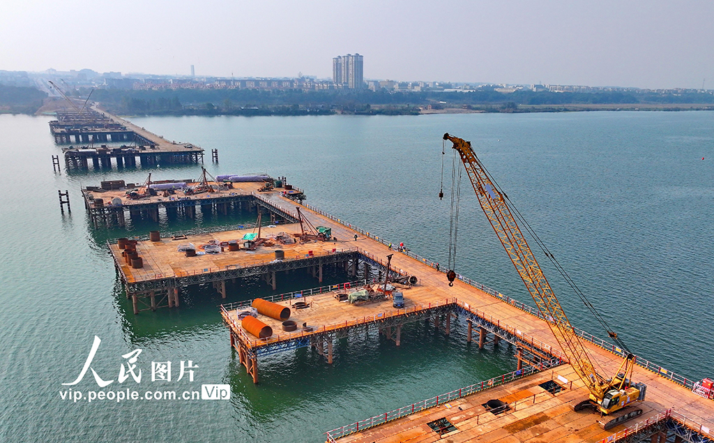 江西吉水：赣江大桥施工现场【2】