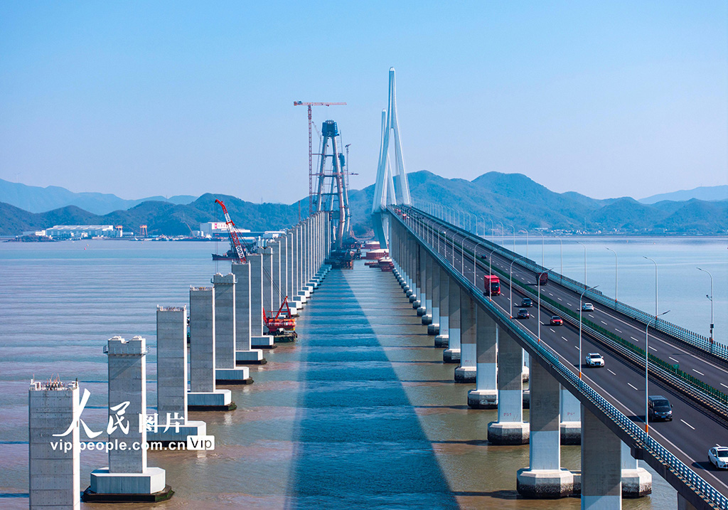 浙江宁波：象山港跨海大桥建设有序推进【2】