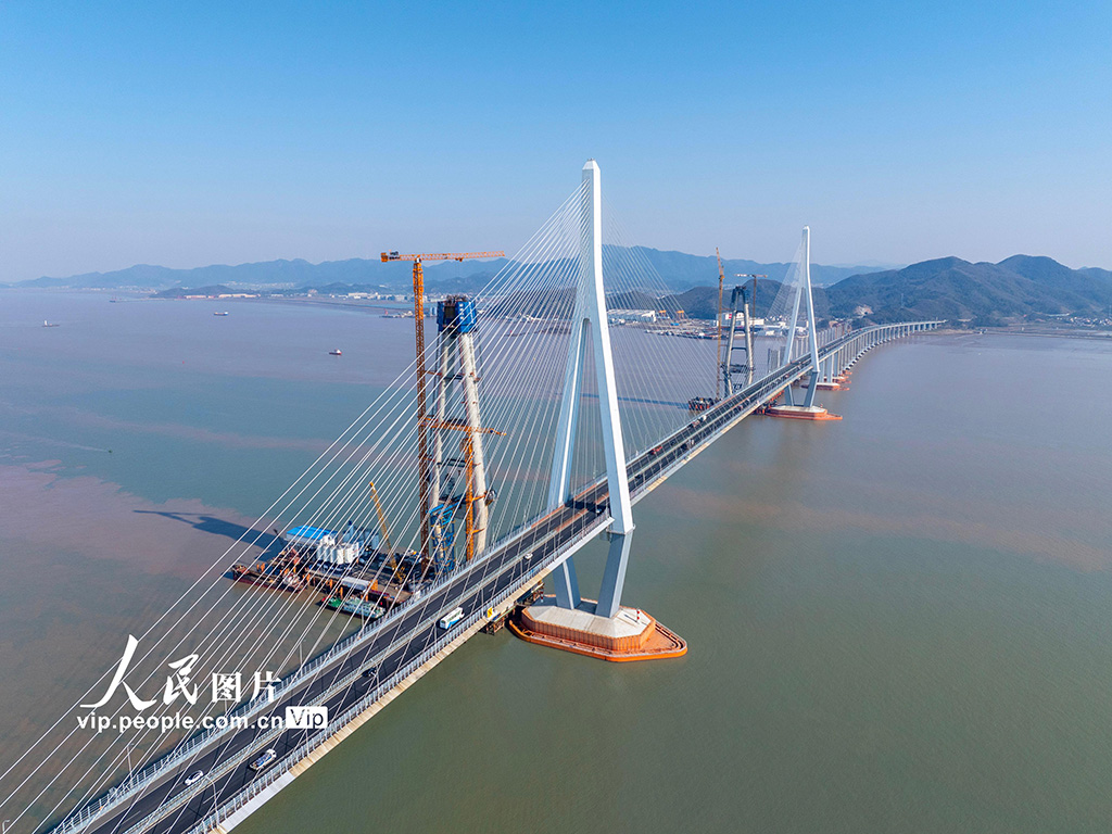 浙江宁波：象山港跨海大桥建设有序推进【4】