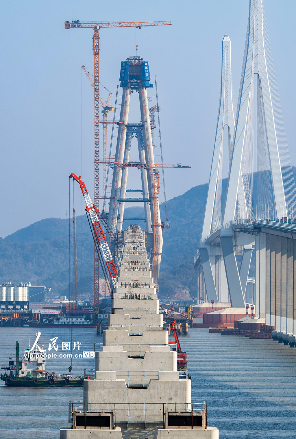 浙江宁波：象山港跨海大桥建设有序推进【6】