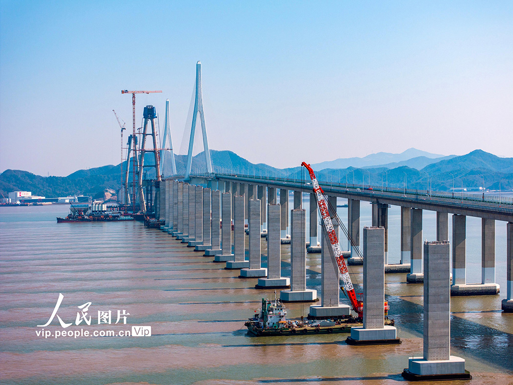 浙江宁波：象山港跨海大桥建设有序推进【7】