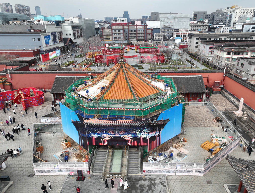 沈阳故宫大政殿等部分建筑进行维护保养