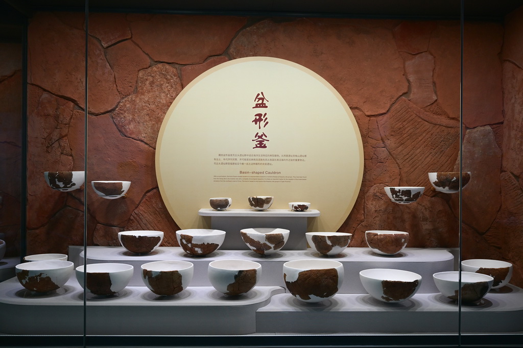 这是中国考古博物馆壳丘头分馆的展品陈列（4月8日摄）。