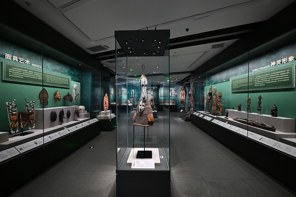 这是中国考古博物馆壳丘头分馆的展品陈列（4月8日摄）。