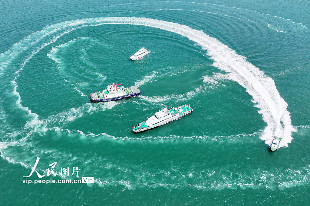 山东青岛举行“国门利剑2025”海陆空联合执法行动