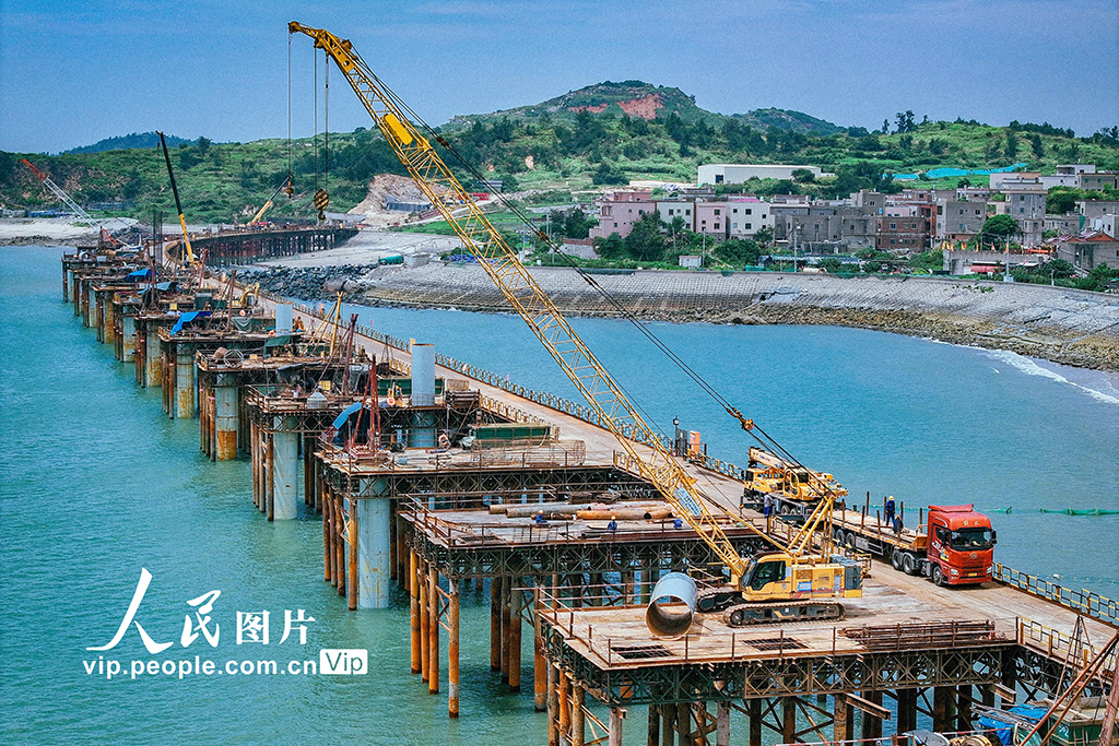 福建惠安：跨海特大桥工程建设正酣【4】