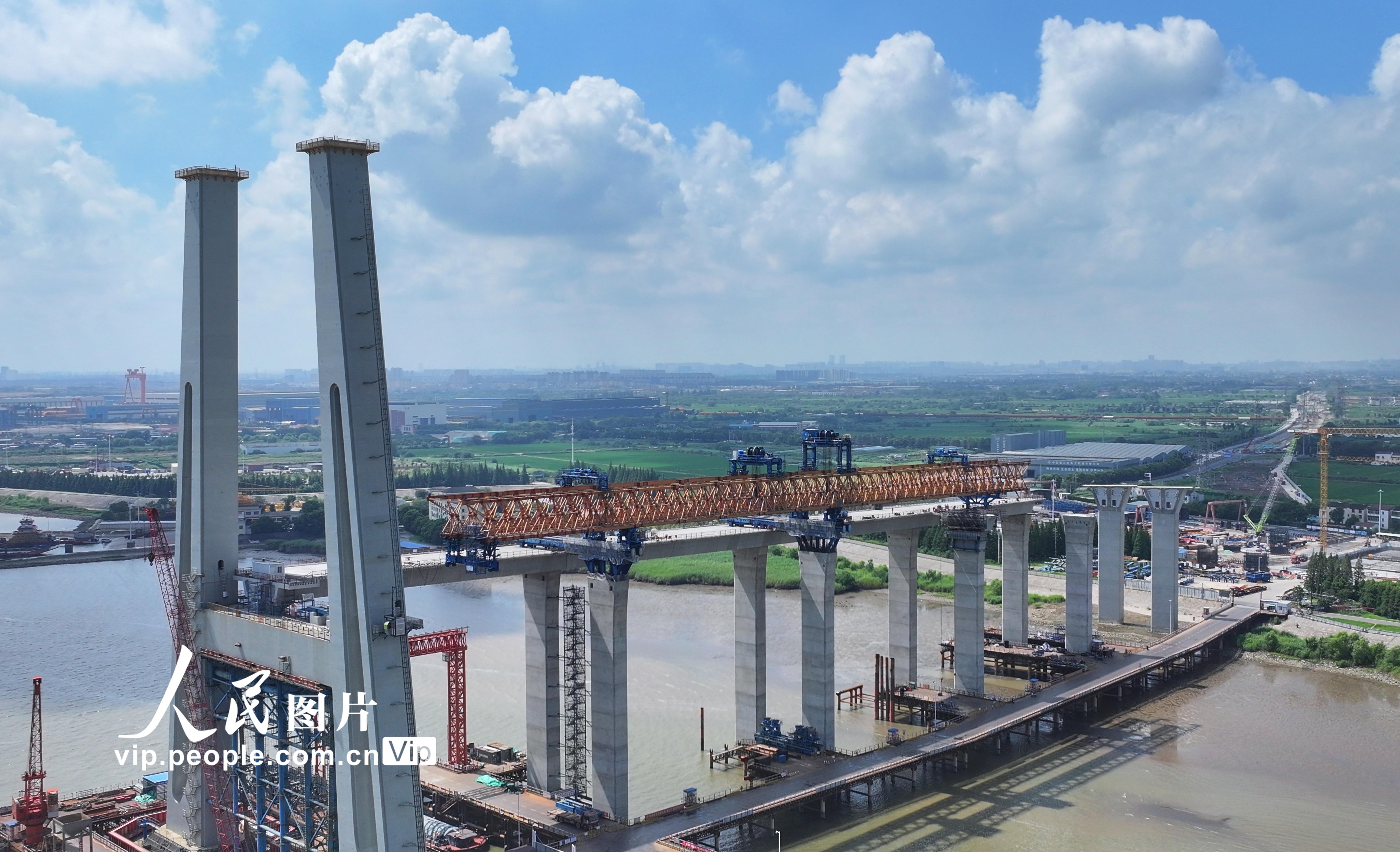 江苏张家港：张靖皋长江大桥建设正酣【5】