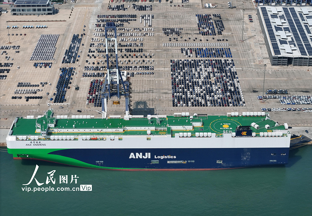 山东烟台：全球最大9500车位汽车运输船抵港装车【6】