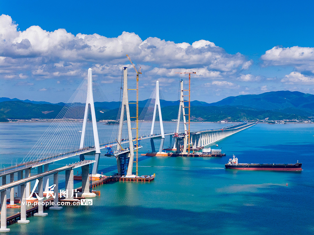 浙江宁波:市域铁路象山港跨海大桥建设正酣【2】