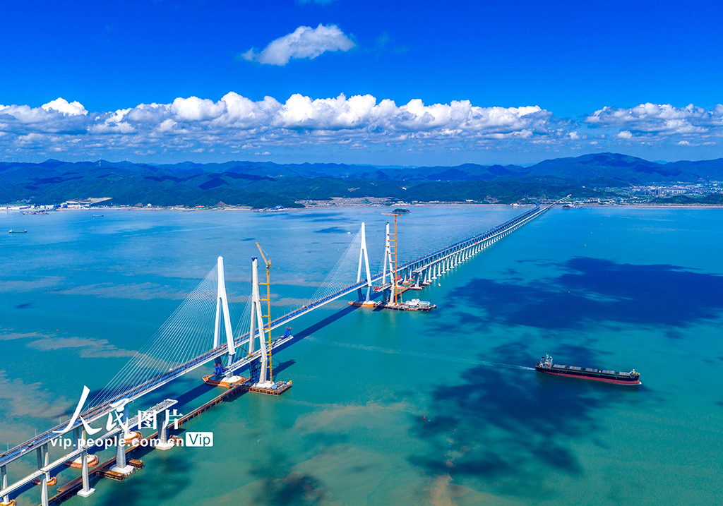 浙江宁波：市域铁路象山港跨海大桥建设正酣【3】