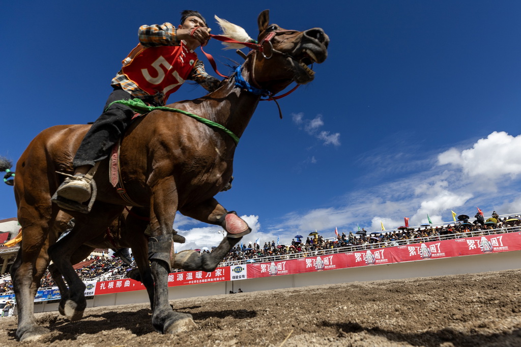 9月6日，骑手在走马12000米项目中驰骋。新华社记者 姜帆 摄