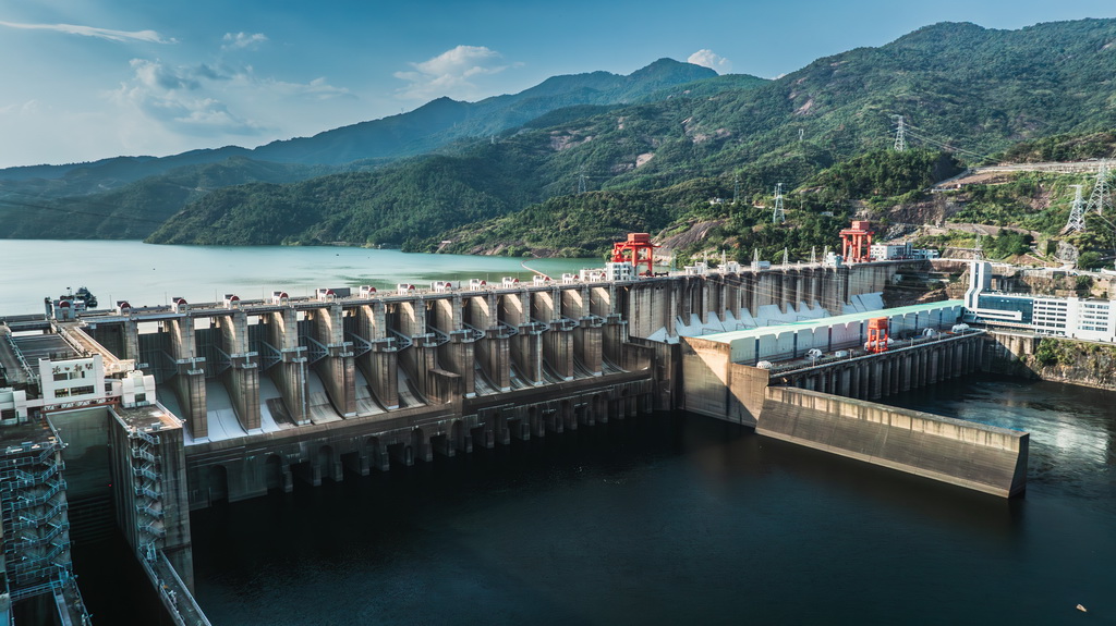 这是9月6日在福州市闽清县拍摄的水口水电站（无人机照片）。