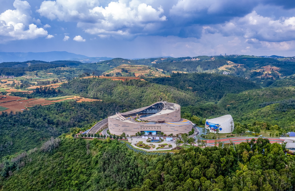 这是9月7日拍摄的澄江化石地世界自然遗产博物馆外景（无人机照片）。