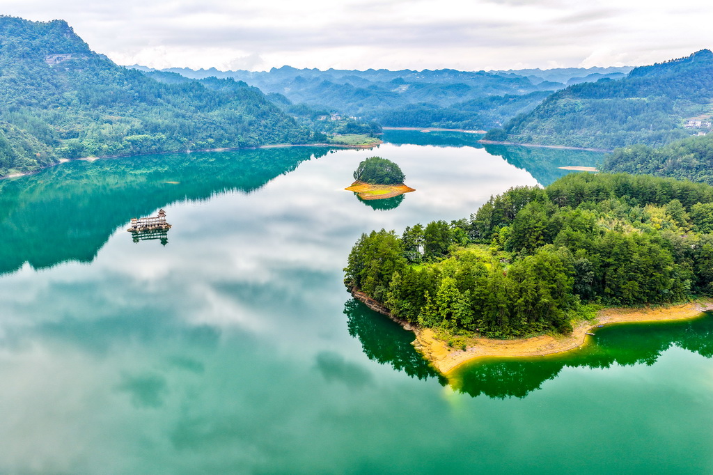 这是9月9日拍摄的小南海湿地自然保护区景色（无人机照片）。