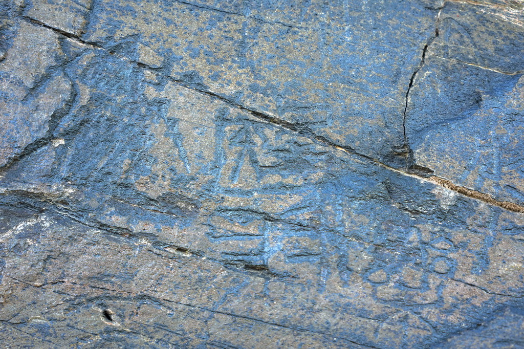 7月25日拍摄的“尕日塘秦刻石”。新华社记者 杜笑微 摄