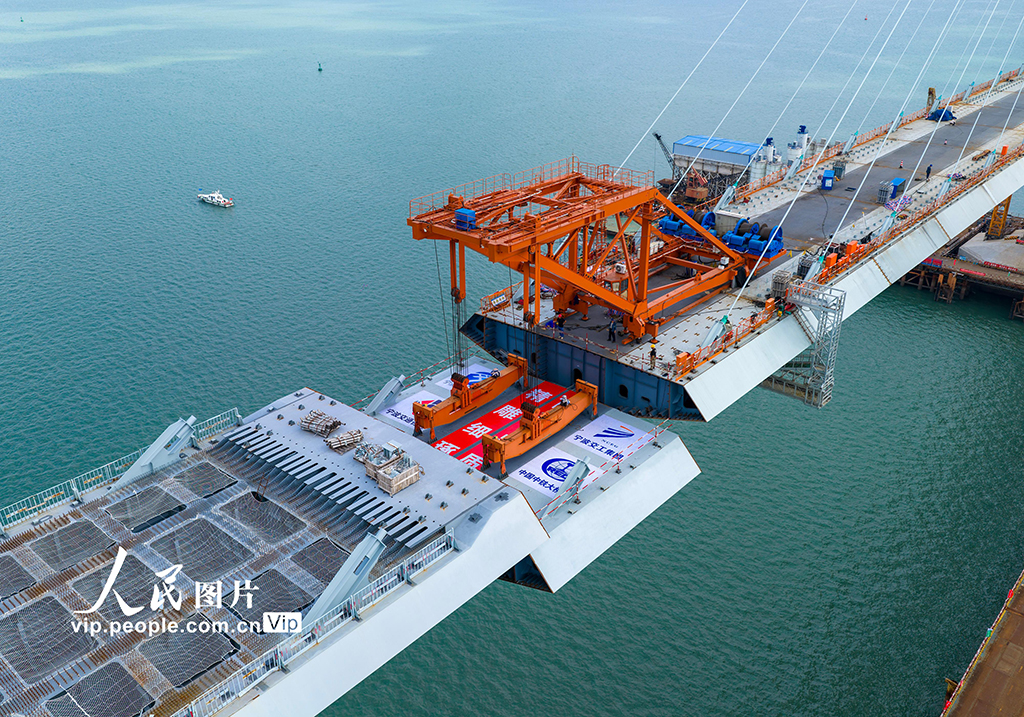 浙江宁波：象山港跨海大桥北侧边跨合龙【6】