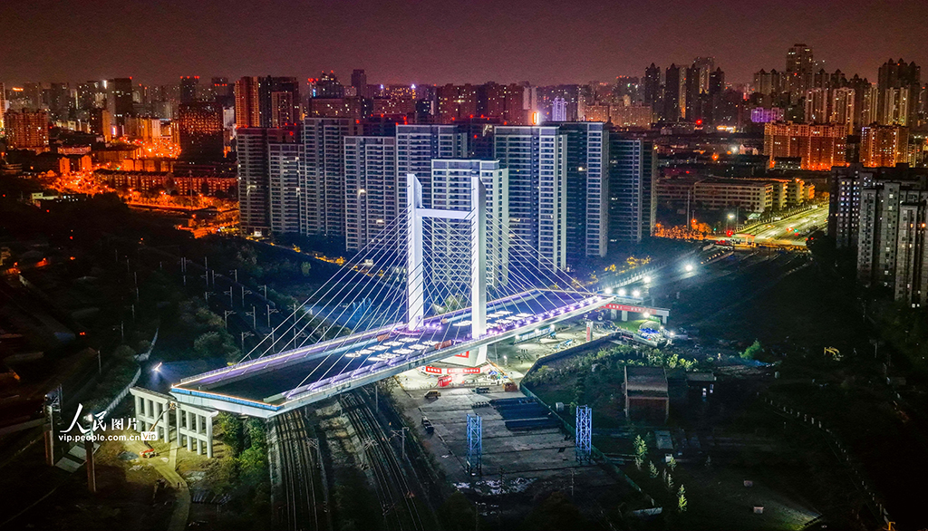 安徽合肥:万吨涉铁桥梁成功转体【4】