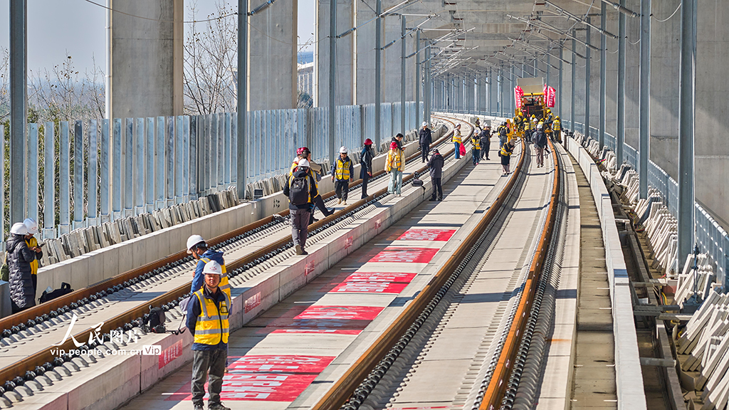 安徽当涂：巢马城际铁路全线开始铺轨【5】