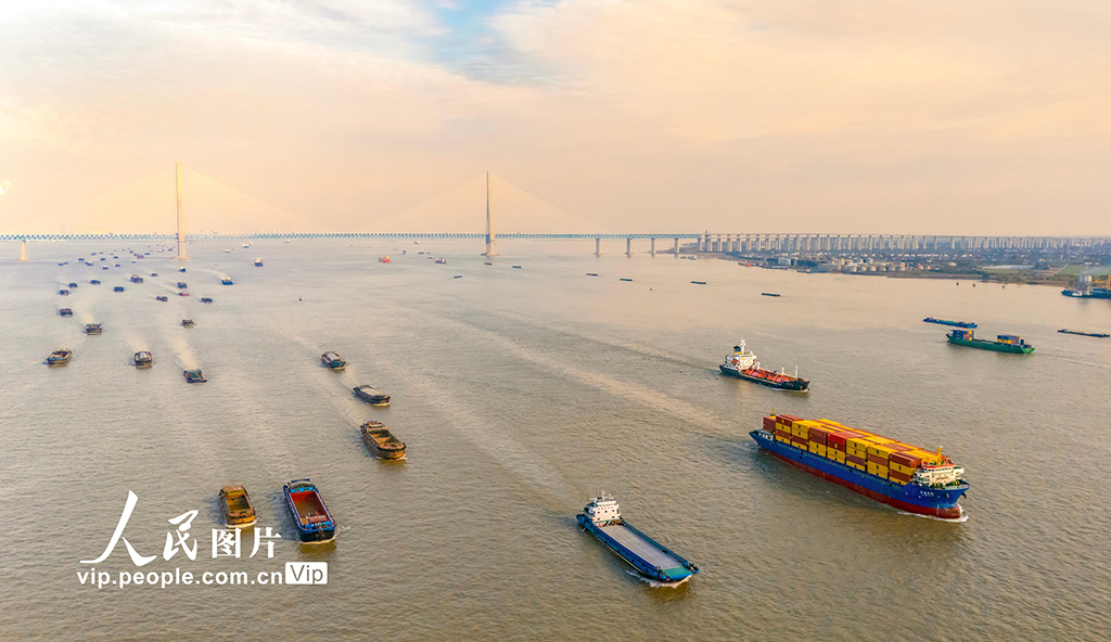 江苏南通:长江运输忙【4】