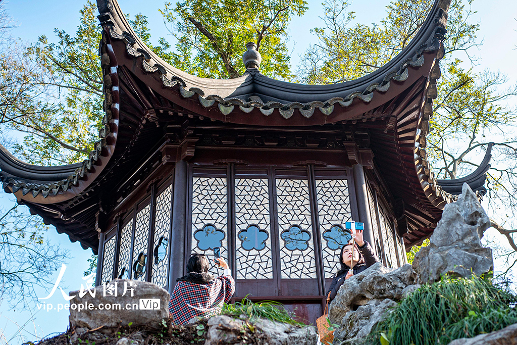 江苏苏州:拙政园宜两亭重新对外开放 游客大排长队争相打卡【5】