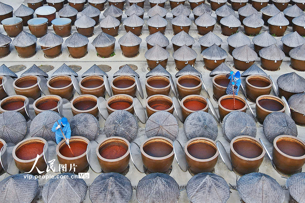 江苏如皋：传统老酱油“冬酿”忙【2】