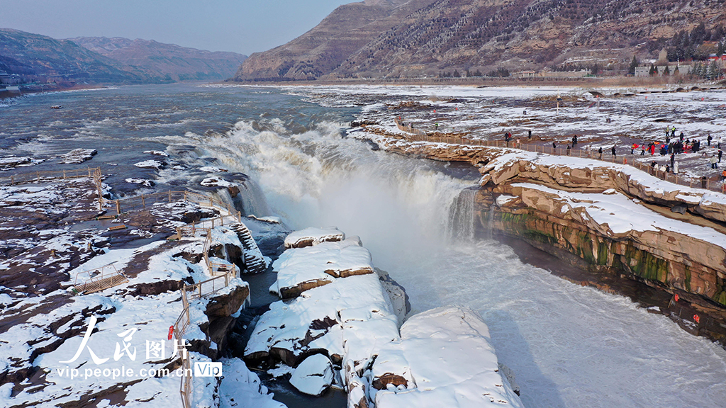 山西吉县:黄河壶口瀑布壮美雪景【2】