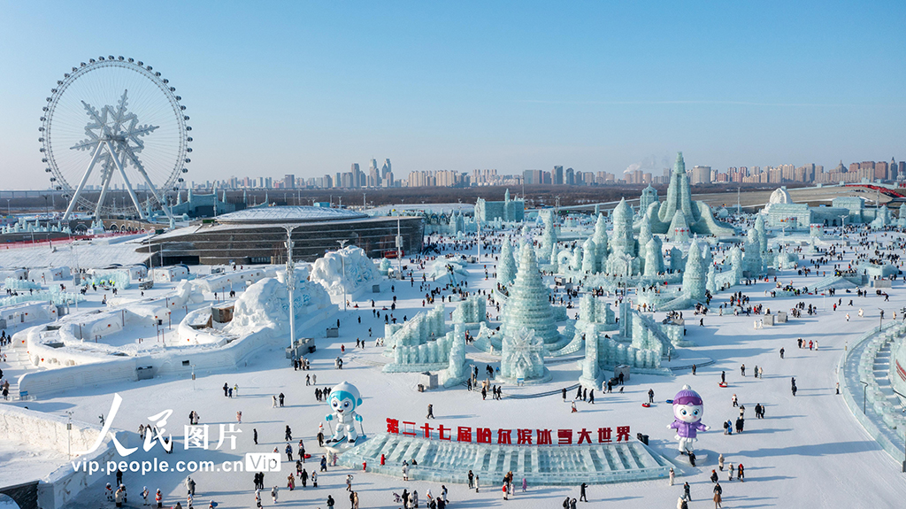 黑龙江哈尔滨：冰雪大世界游人如织【2】