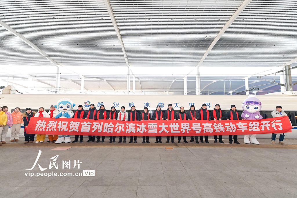 黑龙江：首列“哈尔滨冰雪大世界”主题高铁列车开行【4】