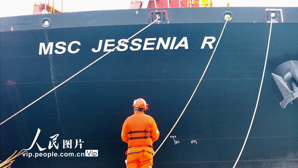 1月4日，澳洲直航新航线首班船舶——“地中海杰西尼亚”轮靠泊山东港口青岛港。