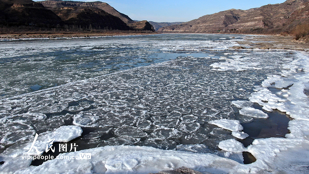 山西吉县：壶口瀑布现流凌封河景观【3】
