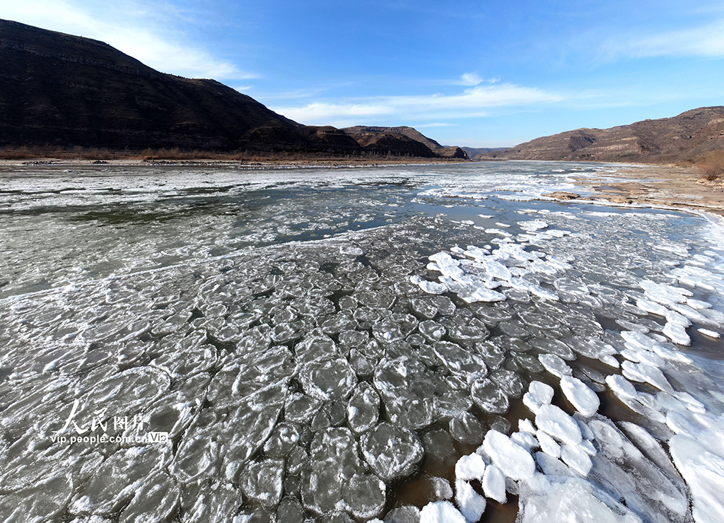 山西吉县：壶口瀑布现流凌封河景观【4】