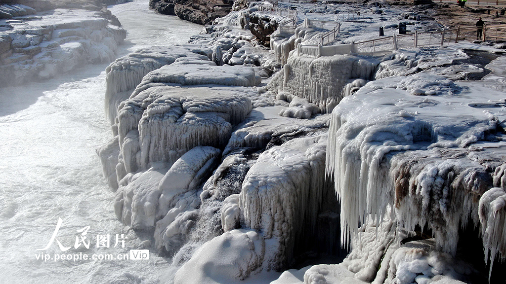 山西吉县:壶口瀑布现流凌封河景观【6】