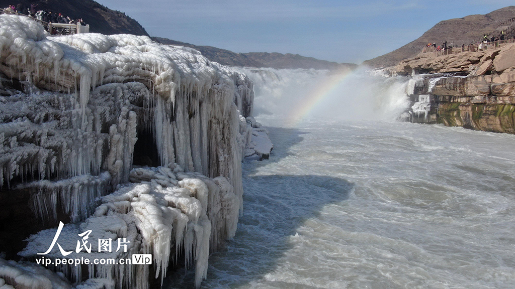 山西吉县:壶口瀑布现流凌封河景观【8】