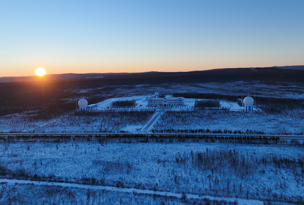 1月25日无人机拍摄的漠河站全景。