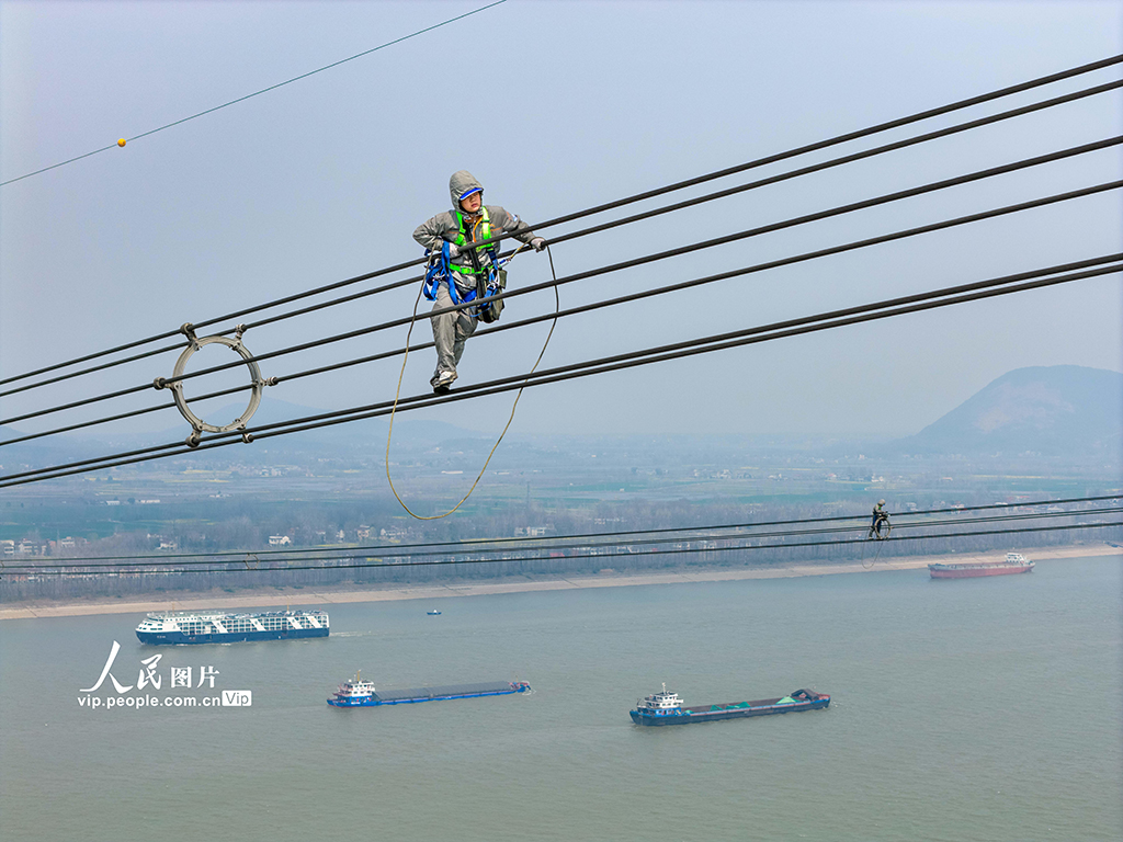 安徽枞阳：±800千伏金塘线安徽段长江大跨越线路检修【4】