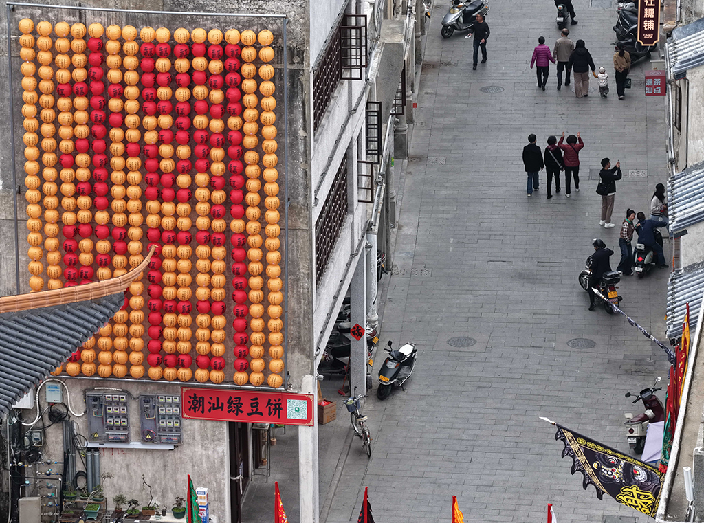 这是3月10日拍摄的揭阳古城街景（无人机照片）。