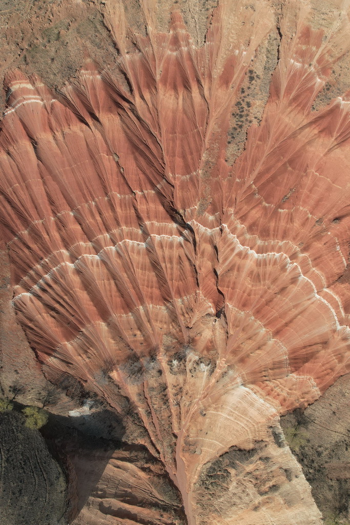 这是4月3日拍摄的甘肃东乡“羊肉卷”地貌（无人机照片）。