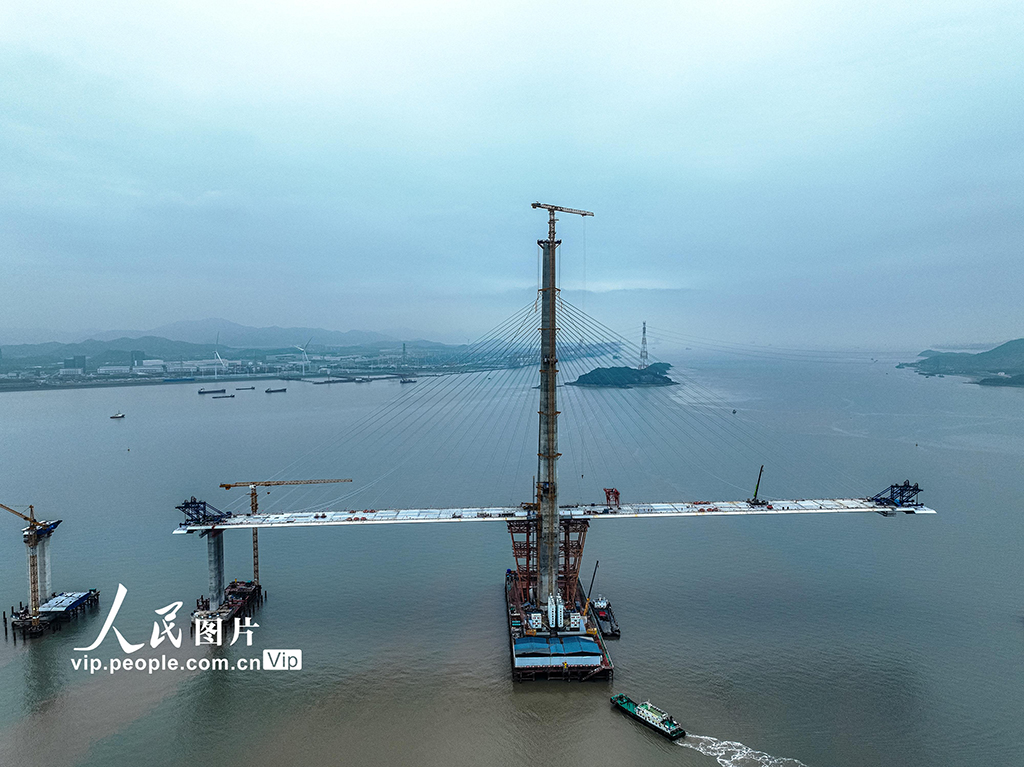 浙江舟山：青龙门特大桥建设如火如荼【4】