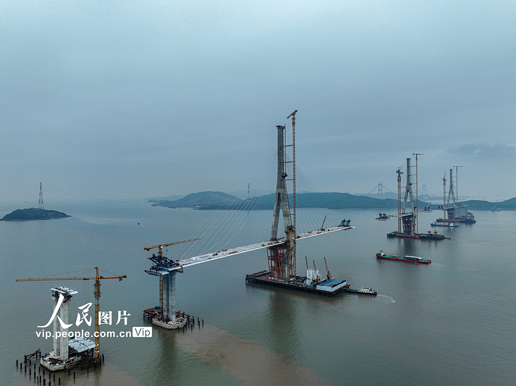 浙江舟山：青龙门特大桥建设如火如荼【5】